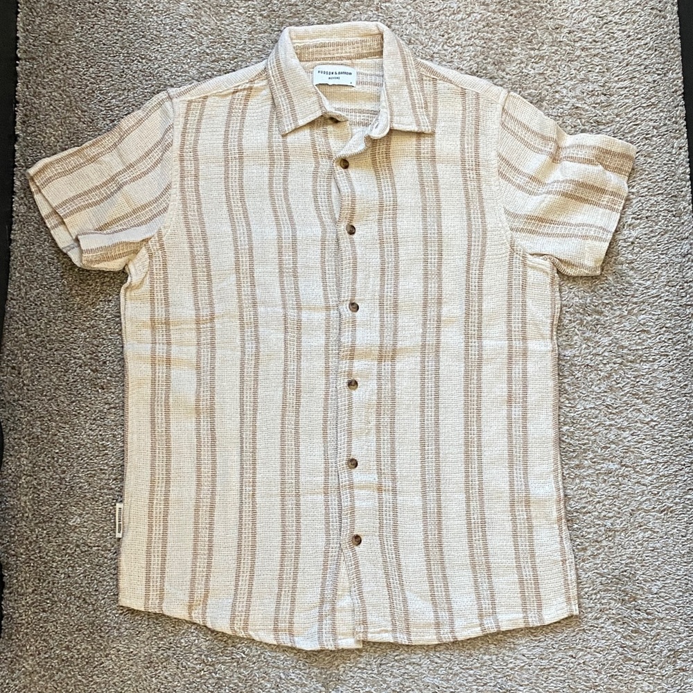 Hudson & Barrow Woven Cotton Button Up Shirt